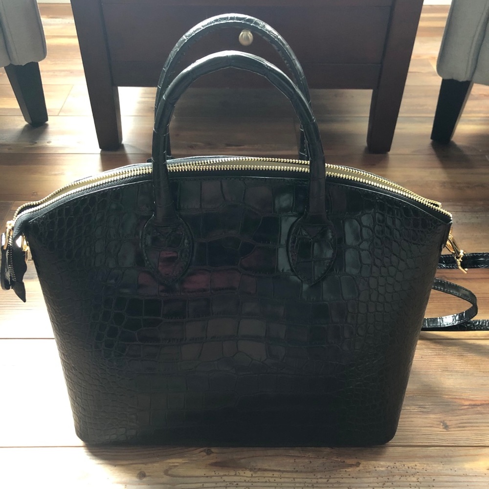 Valentino Bravia Croc Leather Dome Satchel - Picture 2 of 12